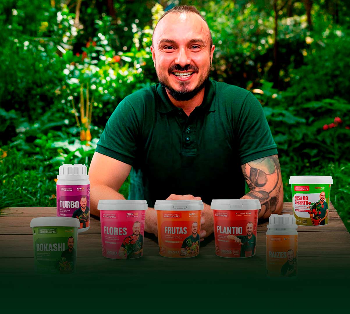 Murilo Soares com a linha de adubos